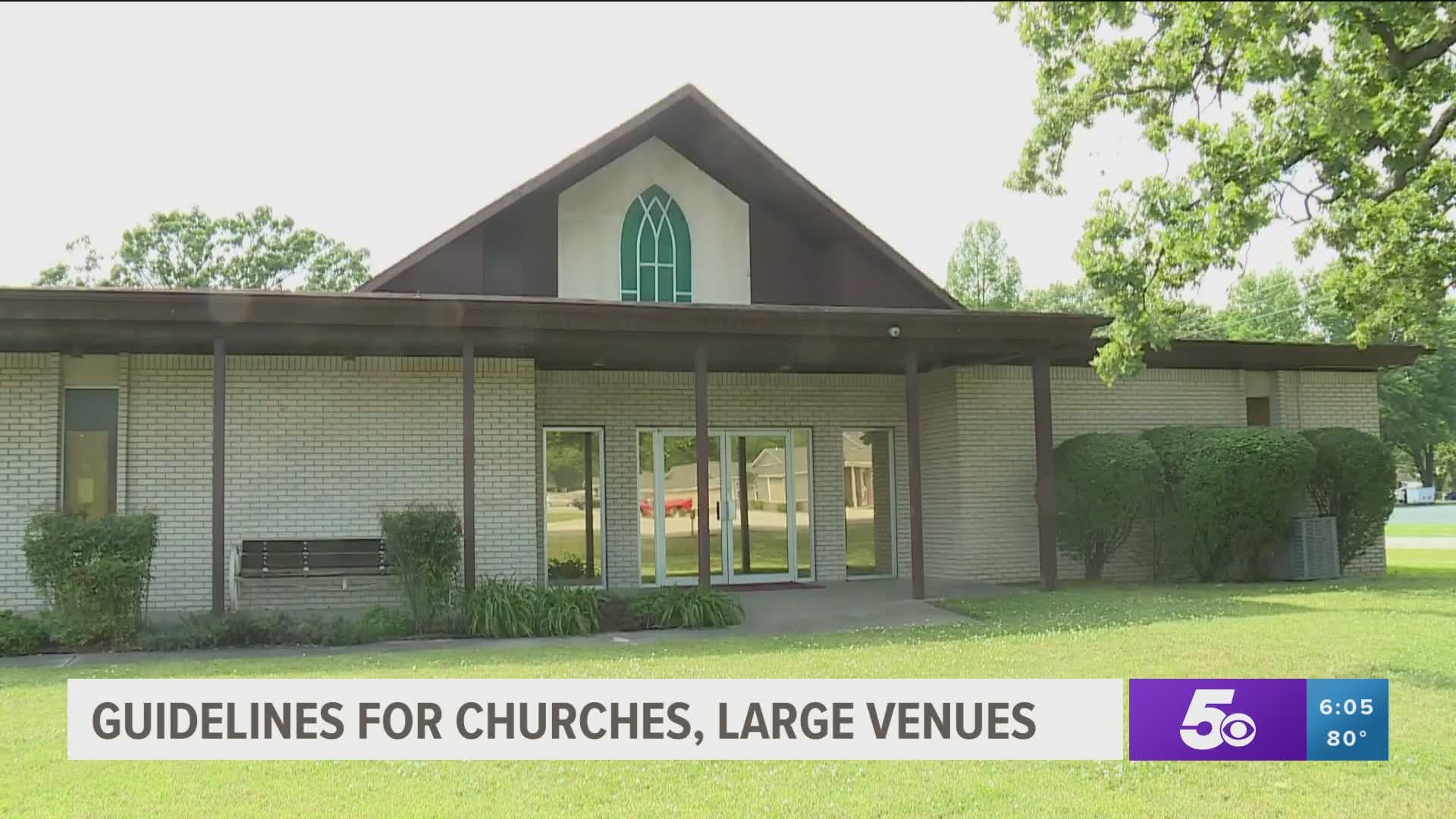 Reopening guidelines for churches and large venues
