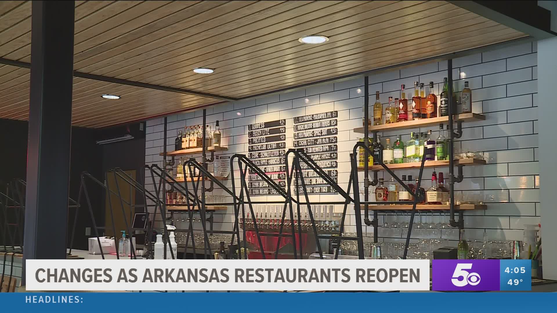 Changes as Arkansas restaurants reopen