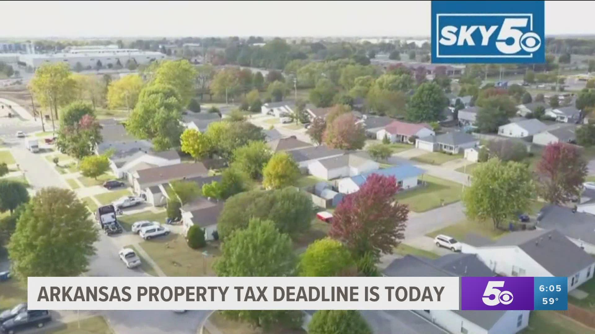 Deadline to pay property taxes is today in Arkansas