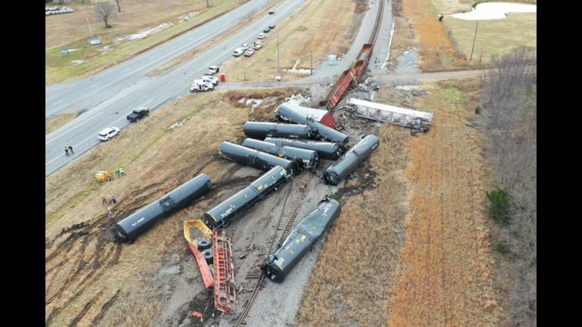 Cleanup Efforts Underway Following Train Derailment In Oklahoma