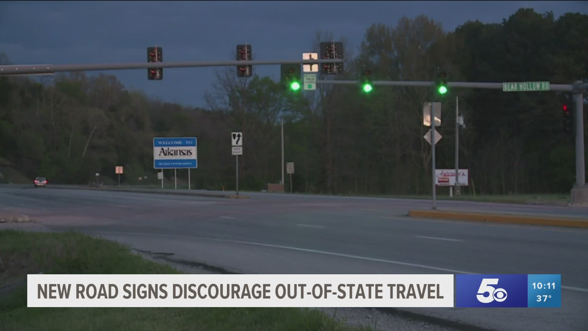 New road signs discourage out of state travel during coronavirus pandemic