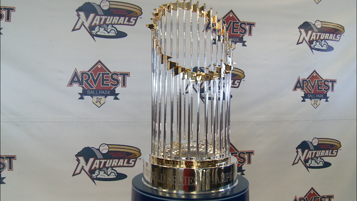 Royals' World Series trophy visits Arvest Ballpark