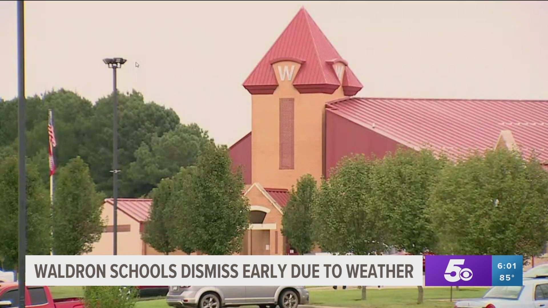 Heavy rain soaked the town of Waldron on Monday, causing flash flooding in many parts of the city.