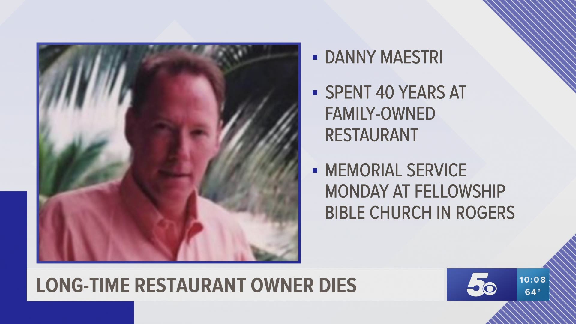 Danny Maestri died Friday after a long battle with congestive heart failure.