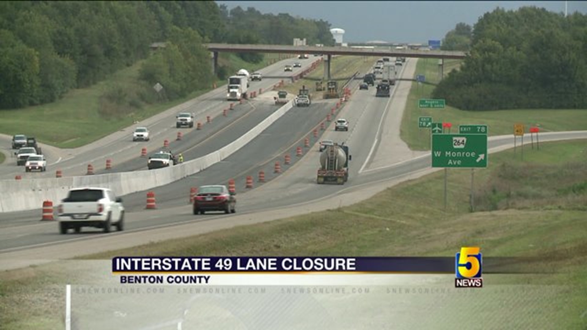 Section of I-49 Will Be Reduced To One Lane