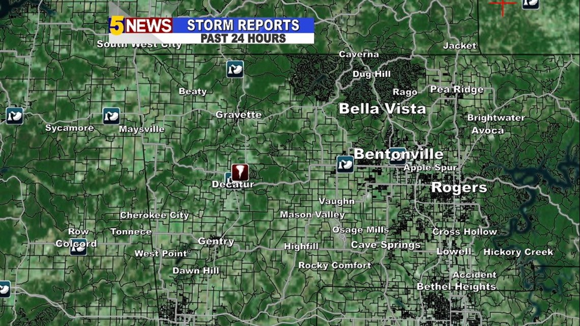 NWS Reports Tornado Near Decatur, Arkansas