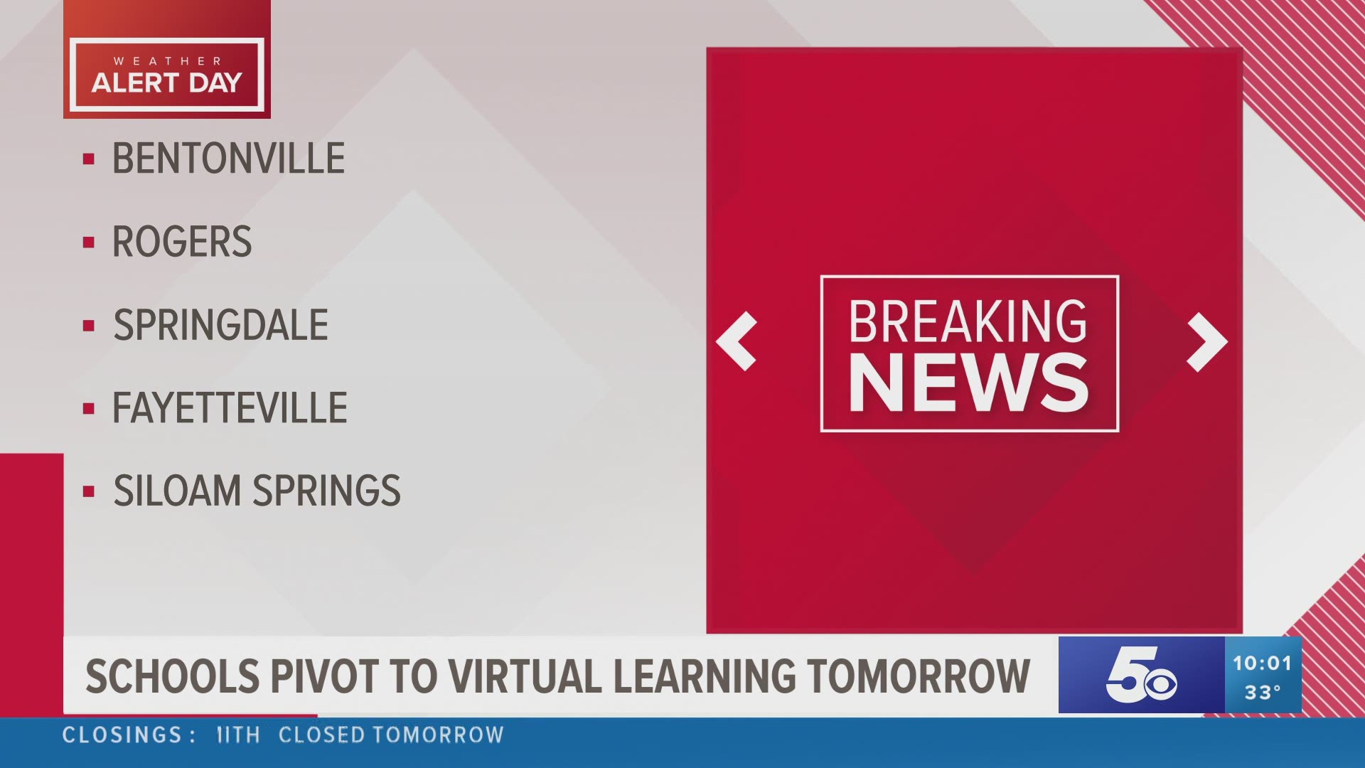 Schools pivot to virtual learning tomorrow (Dec. 13) due to inclement weather.