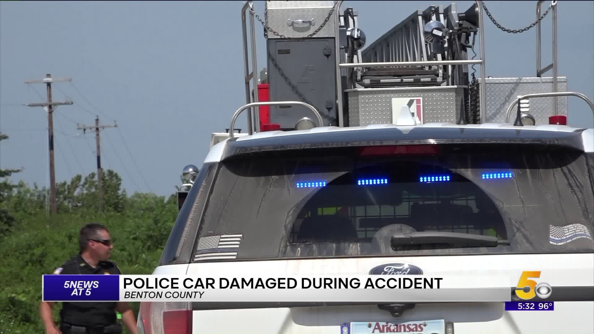 Police Car Damaged During Accident