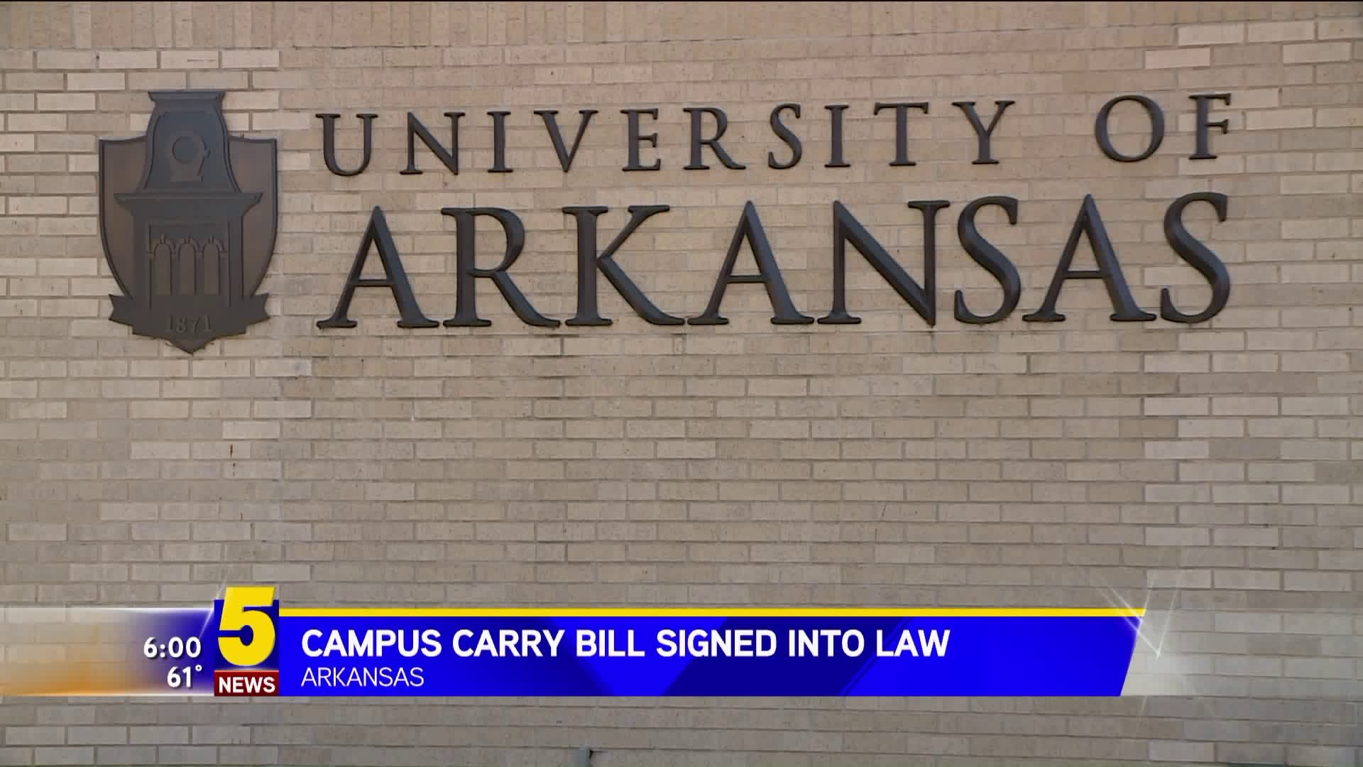 CAMPUS CARRY BILL SIGNED INTO LAW