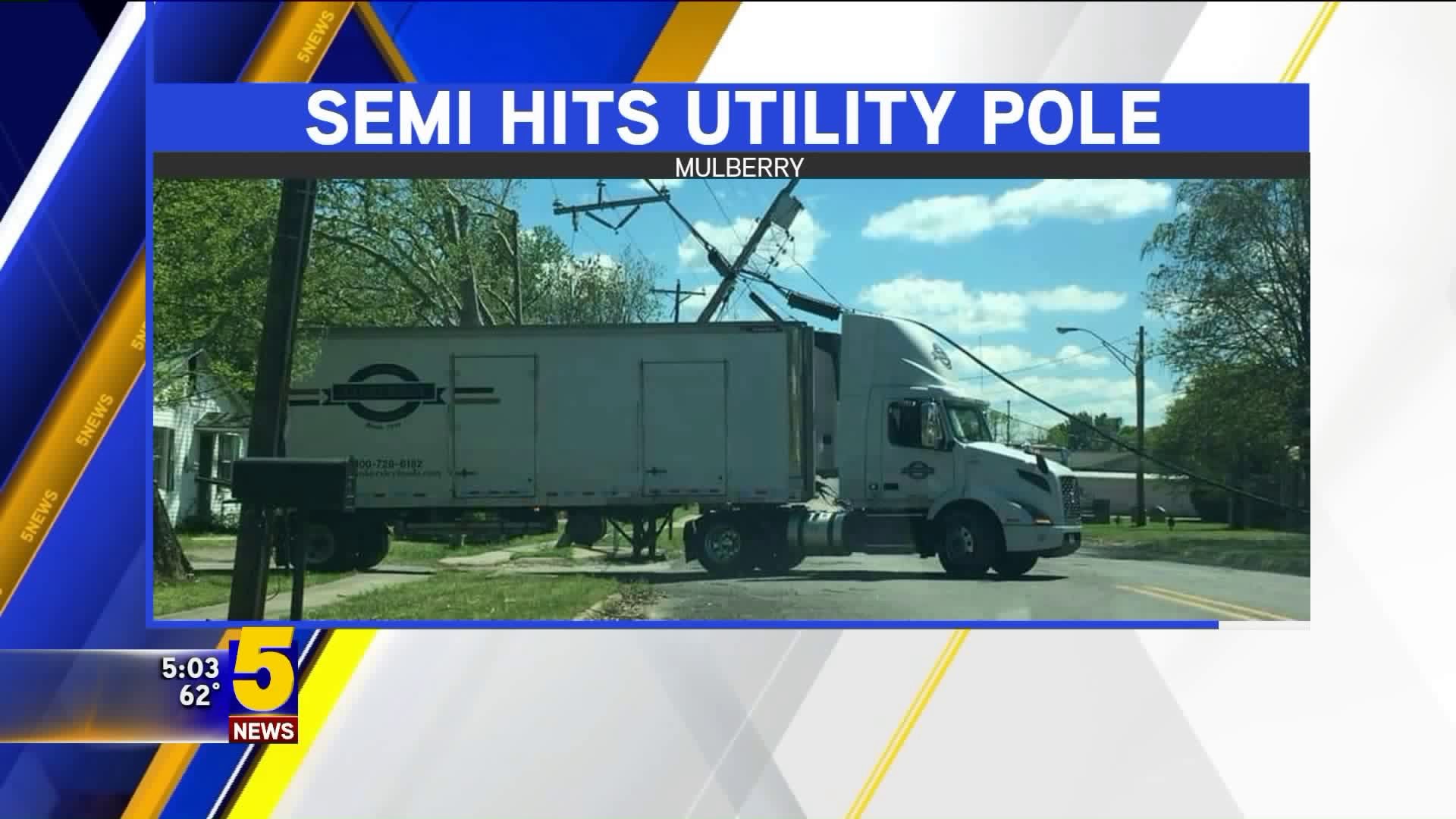 Semi Hits Utility Pole
