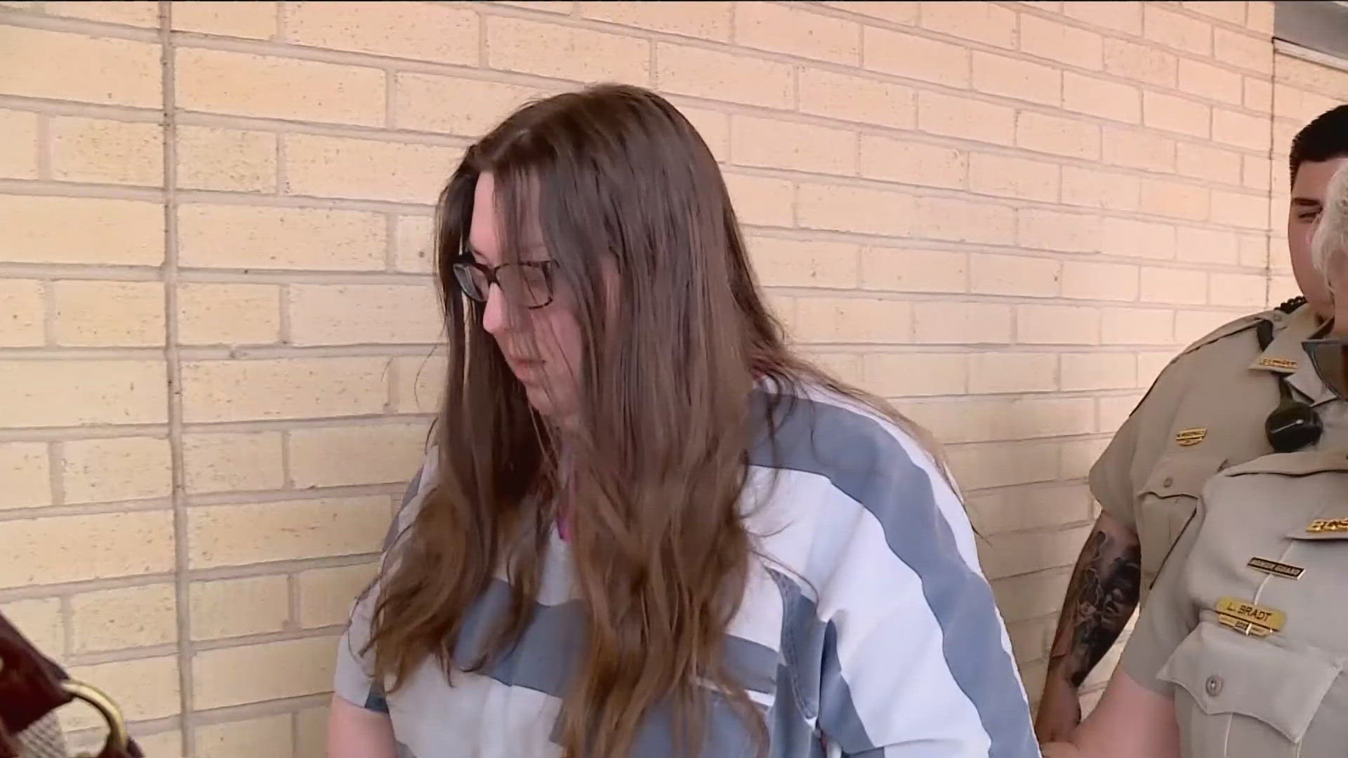 Amber Waterman made her first state appearance in Benton County court after being sentenced federally for kidnapping and murdering Ashley Bush and her unborn baby.