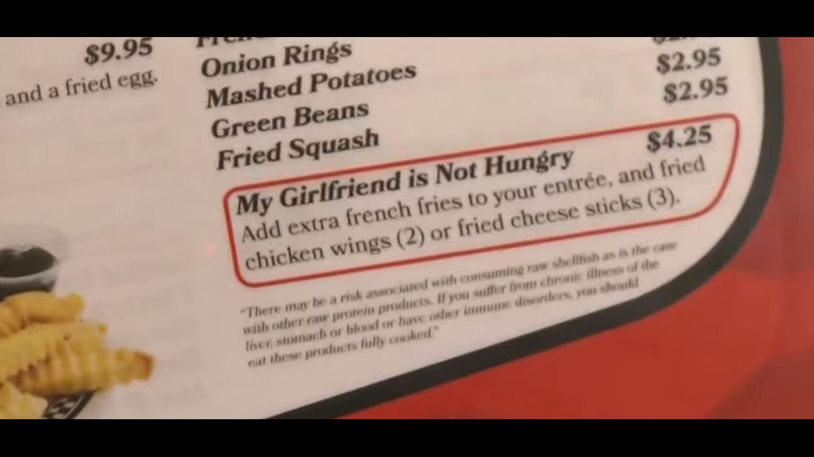 Viral ‘My Girlfriend Is Not Hungry’ Menu Item Came From Arkansas Restaurant | 5newsonline.com