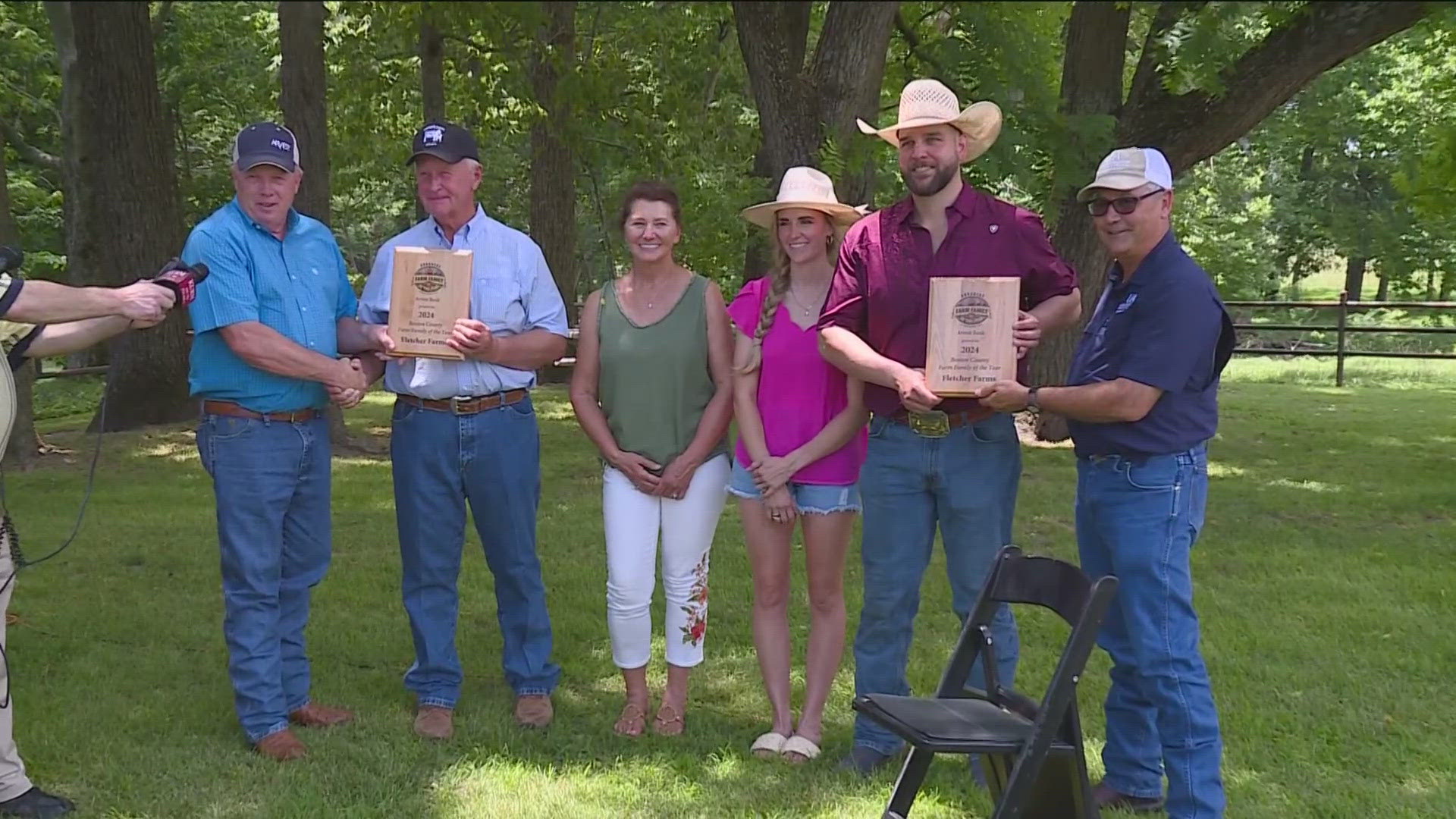 Congressman Steve Womack presented the Fletchers with the 2024 Farm Family of the Year award.