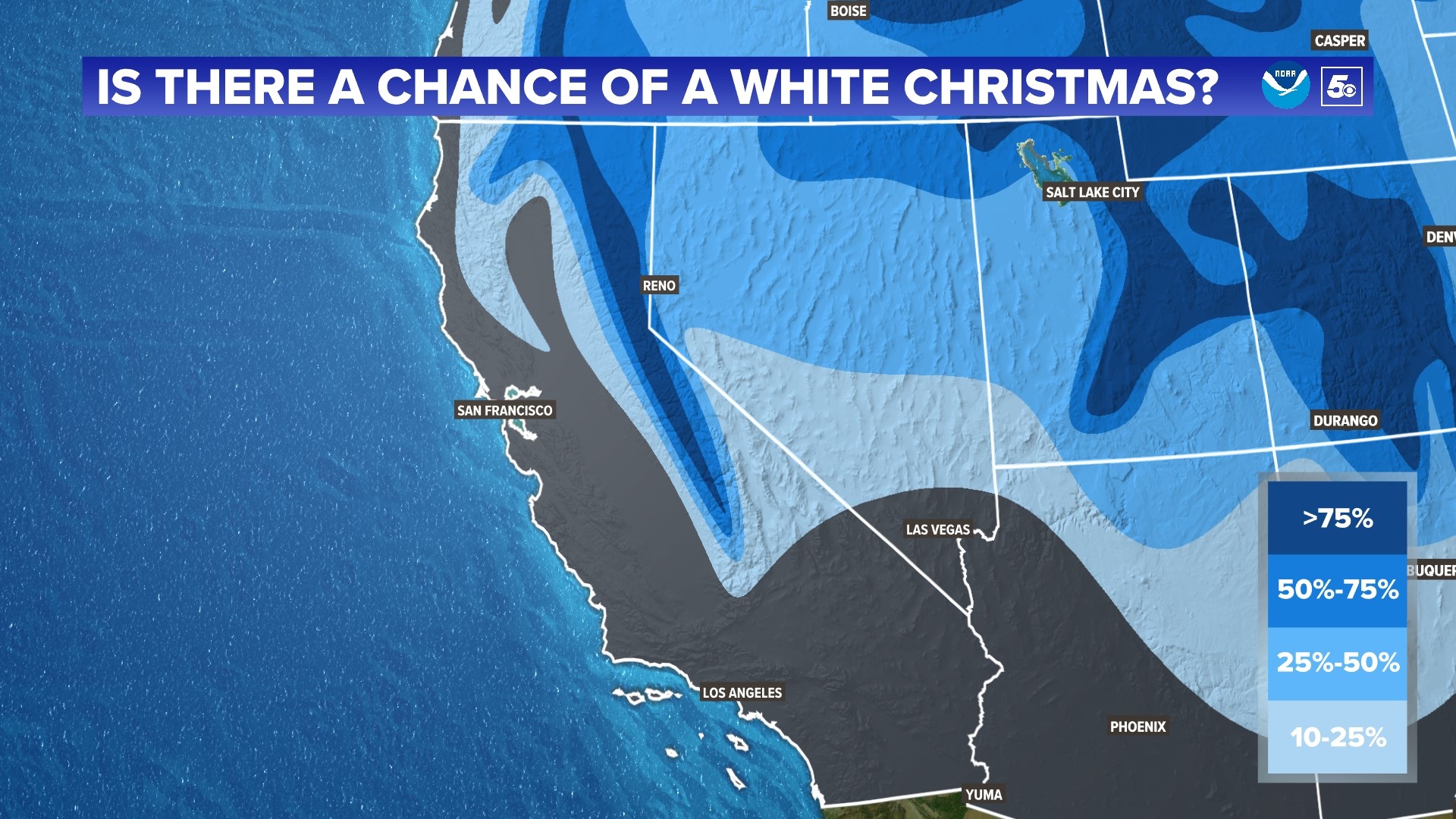 What is your chance for a white Christmas?