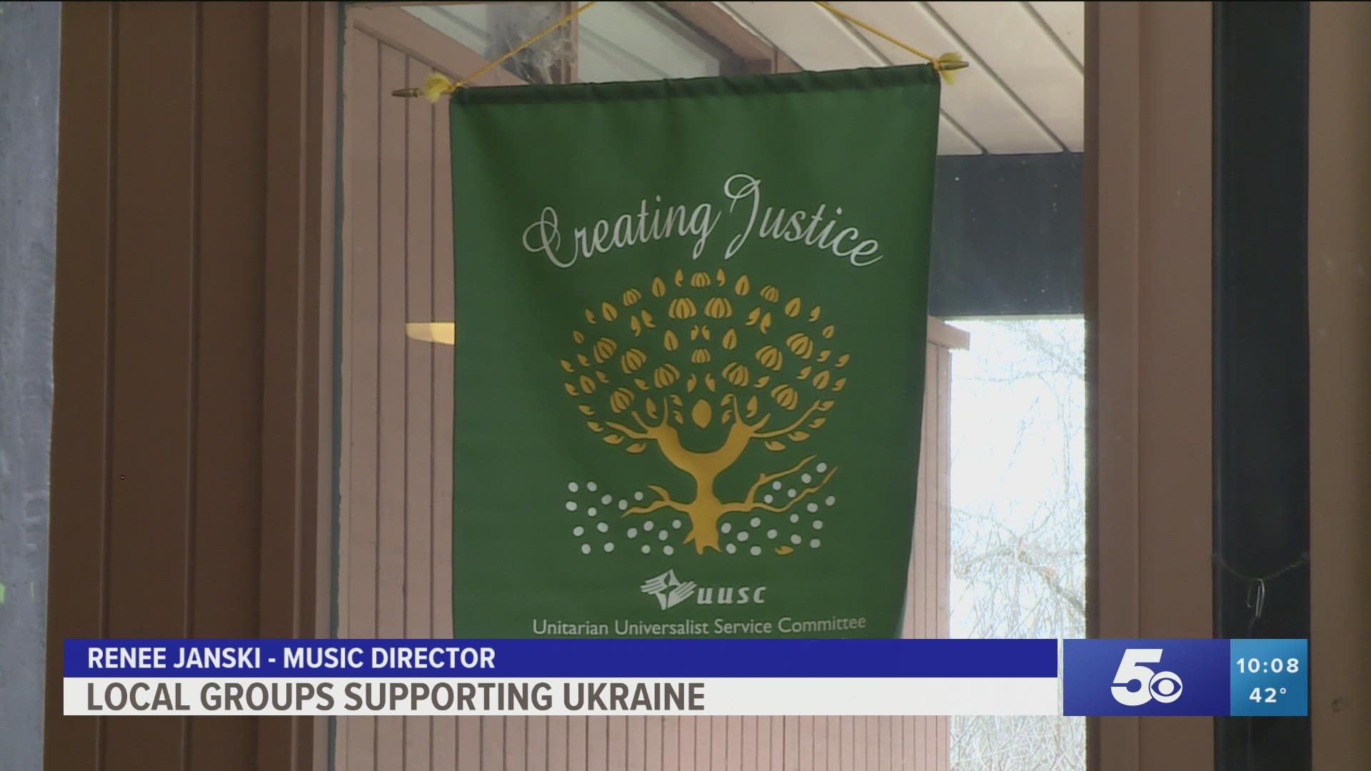 A local church shows support to Ukraine by learning the Ukrainian National Anthem.
