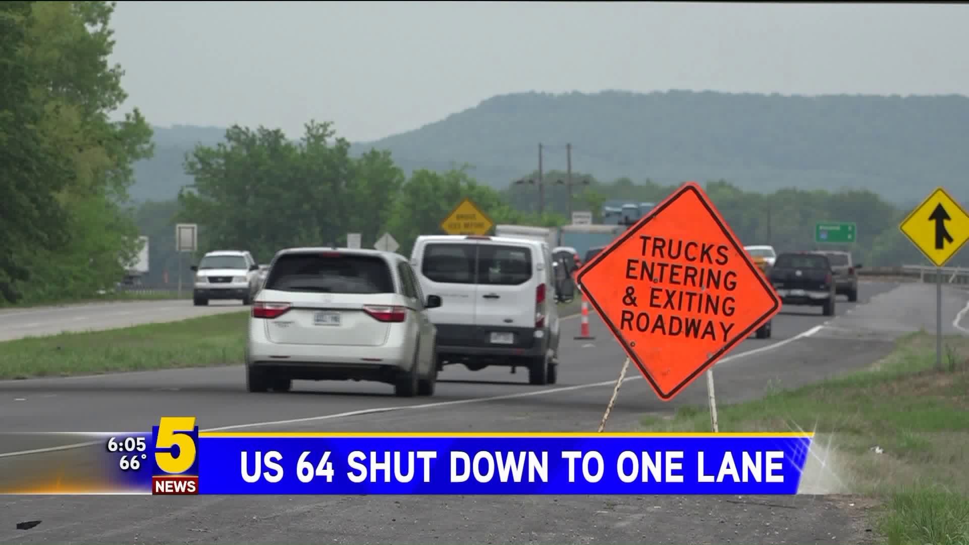 US 64 Shut Down To One Lane