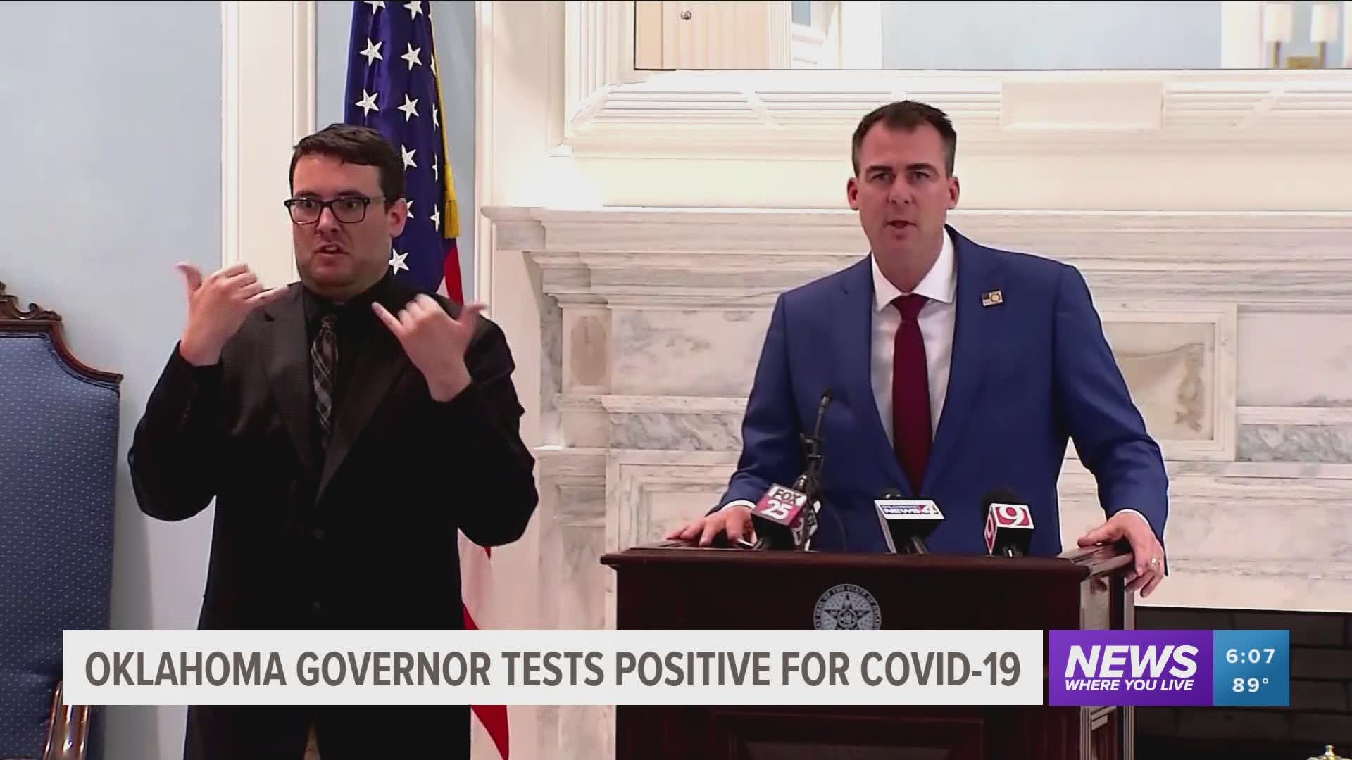 Oklahoma Governor tests positive for COVID-19