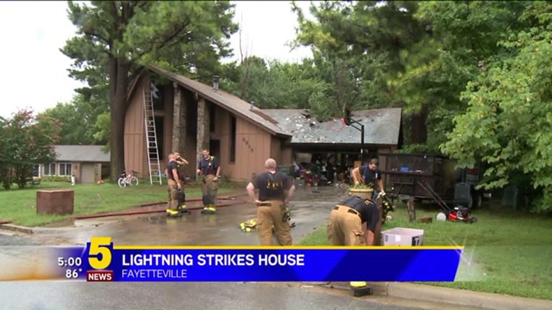 LIGHTNING CAUSES HOUSE FIRE IN FAYETTEVILLE