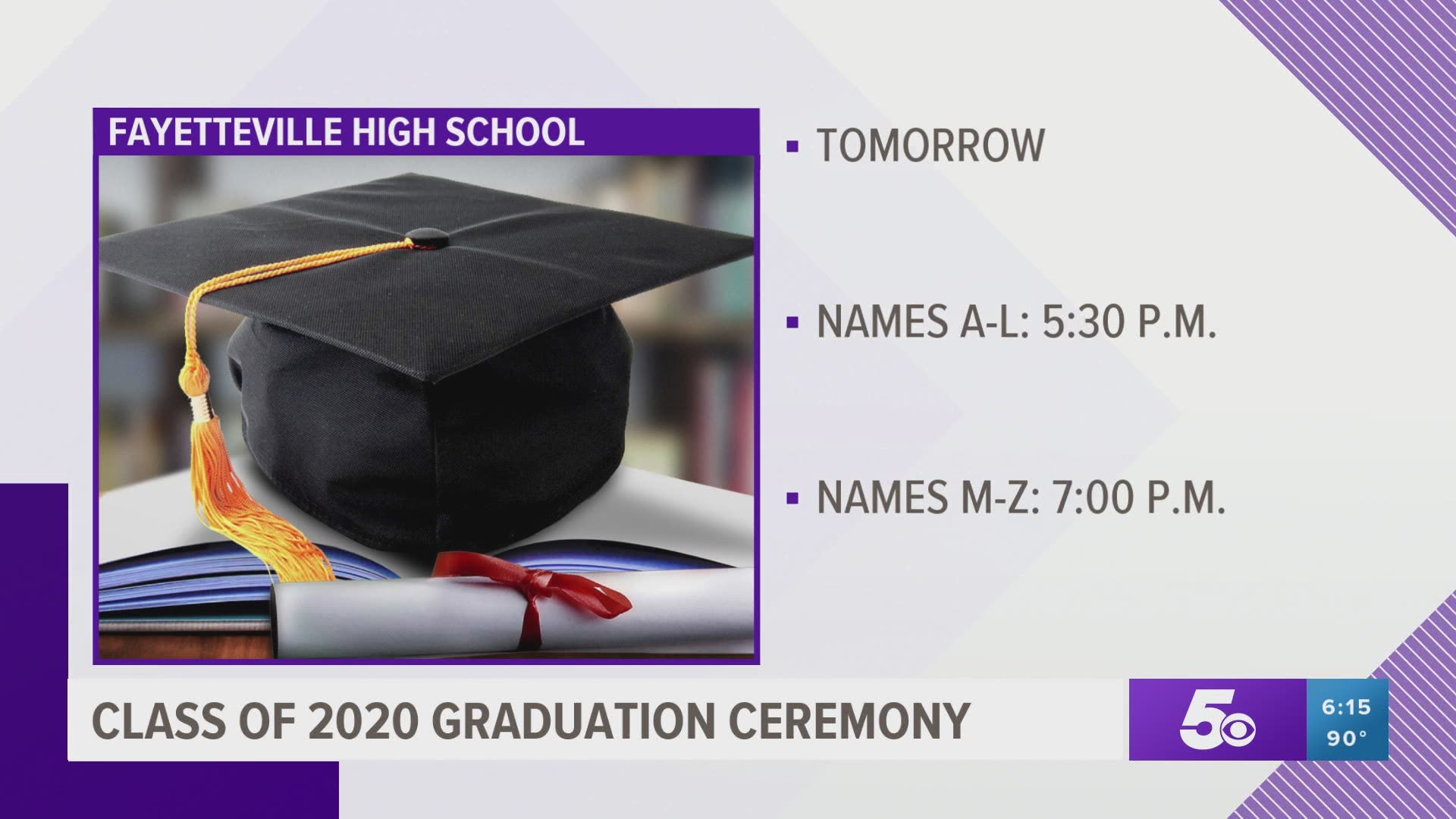 Fayetteville class of 2020 graduation ceremony scheduled