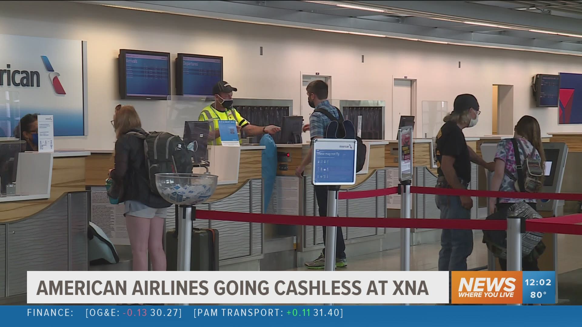 American Airlines is no longer accepting cash or checks at XNA.