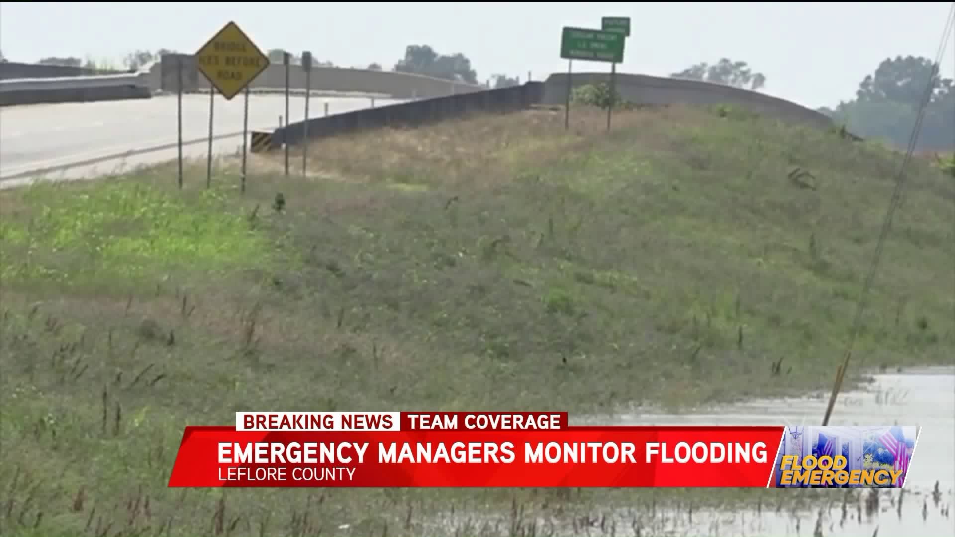 Emergency Managers Monitoring Flooded Areas In LeFlore County