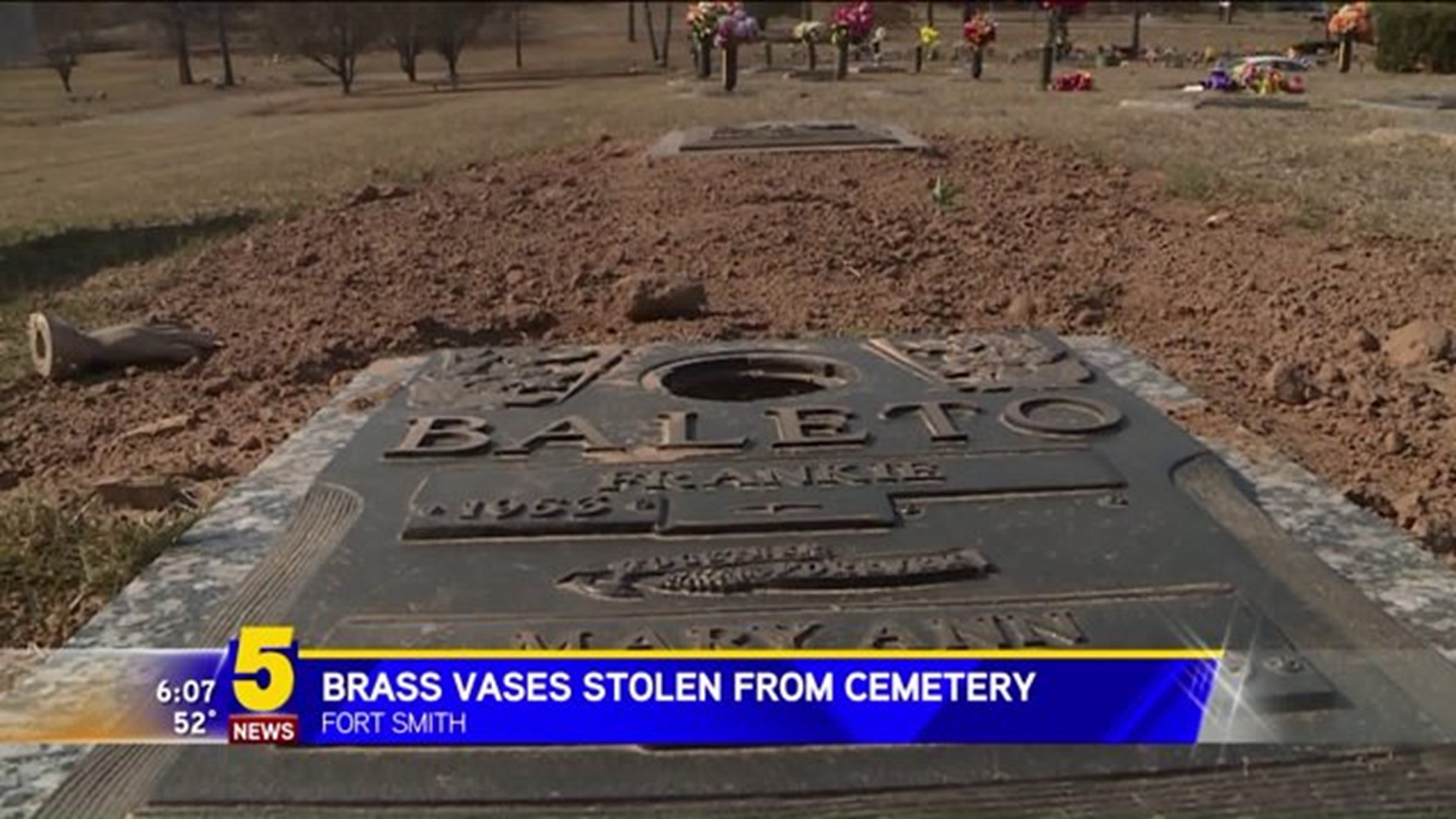 Brass Vases Stolen From Cemetery