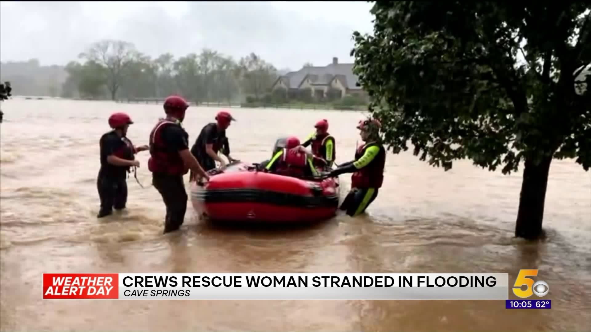 Crews Rescue Woman Stranded In Flooding