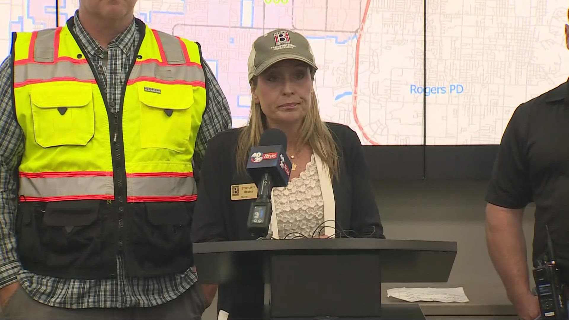 Bentonville city officials held a news conference Sunday morning after overnight storms brought possible tornadoes.