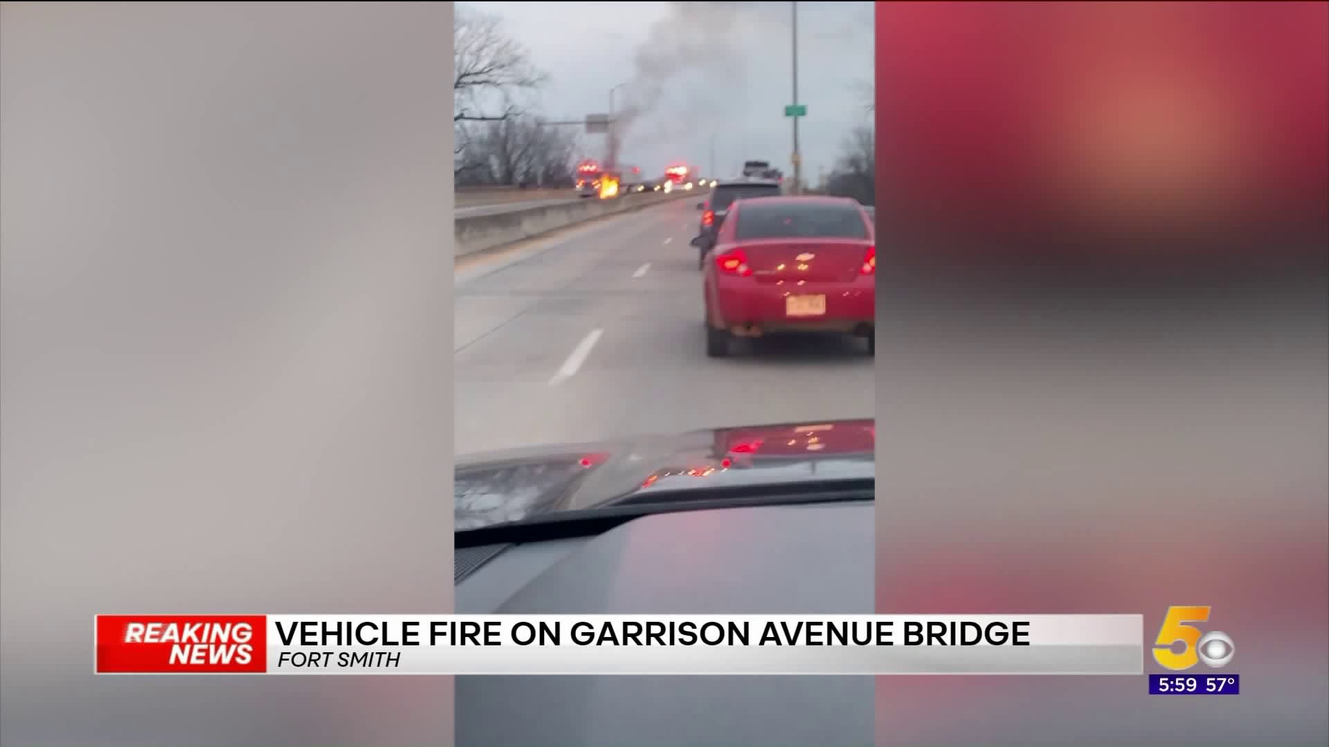 Vehicle Fire On Garrison Avenue Bridge Slowing Traffic