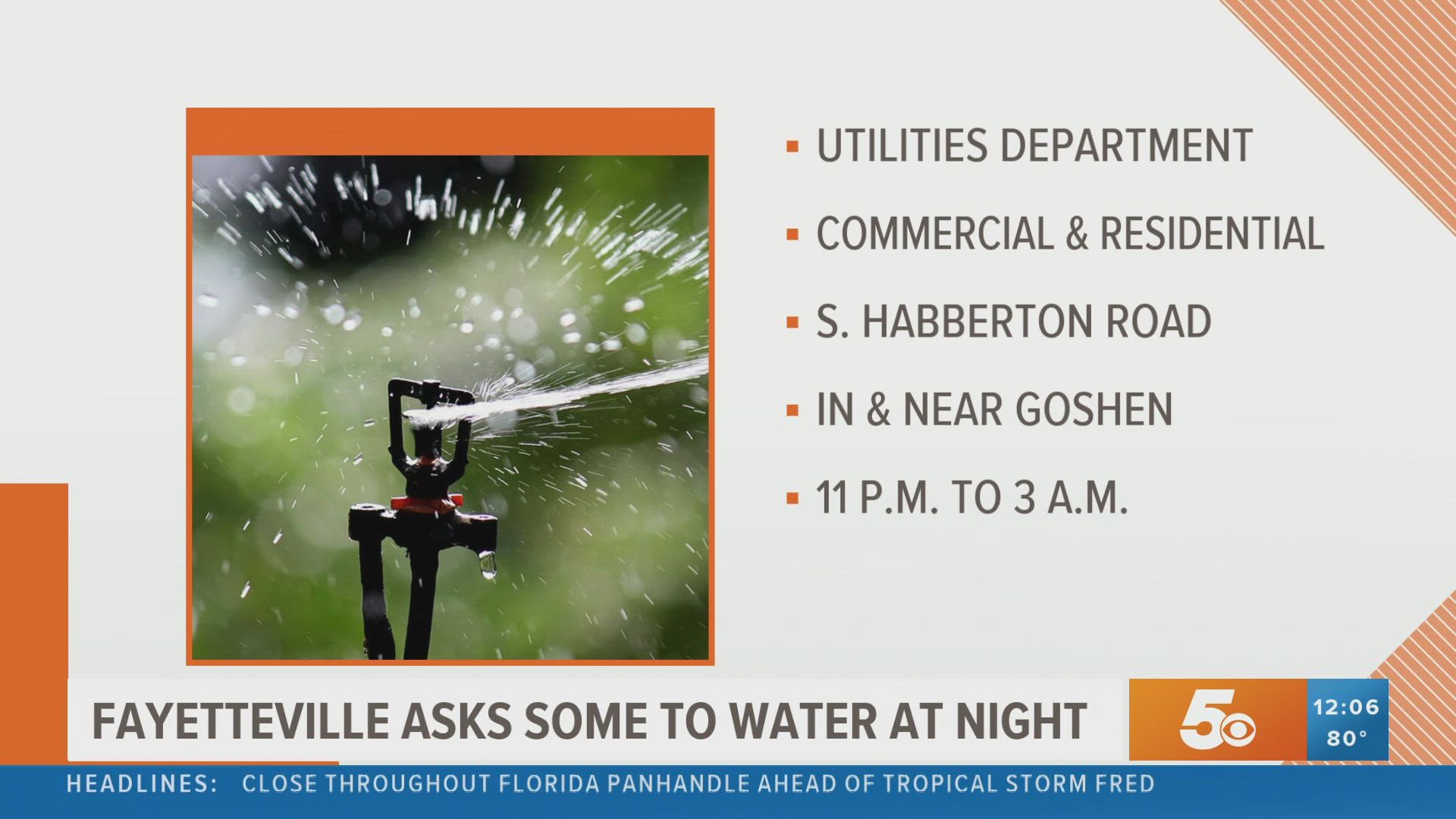 City asking residents in far east Fayetteville to conserve water