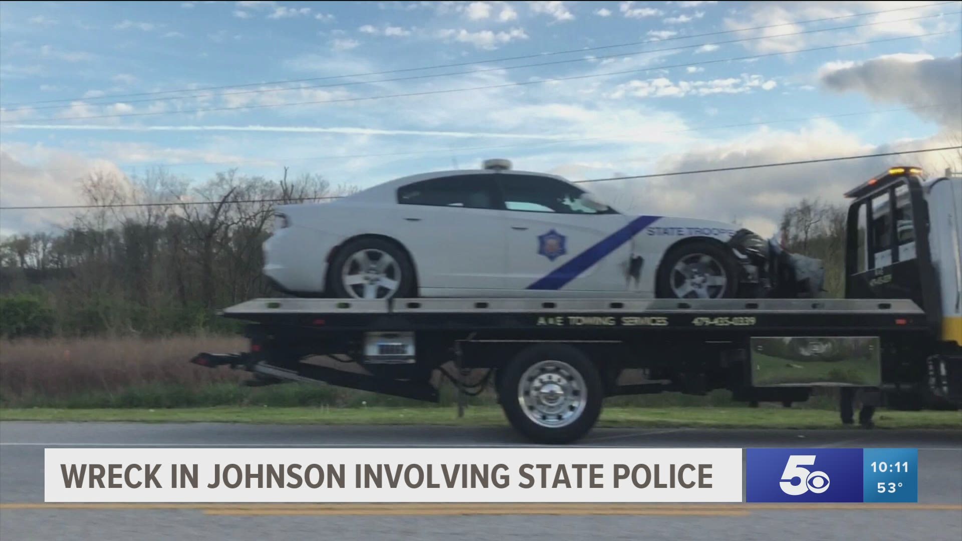 Wreck in Johnson involving State Police