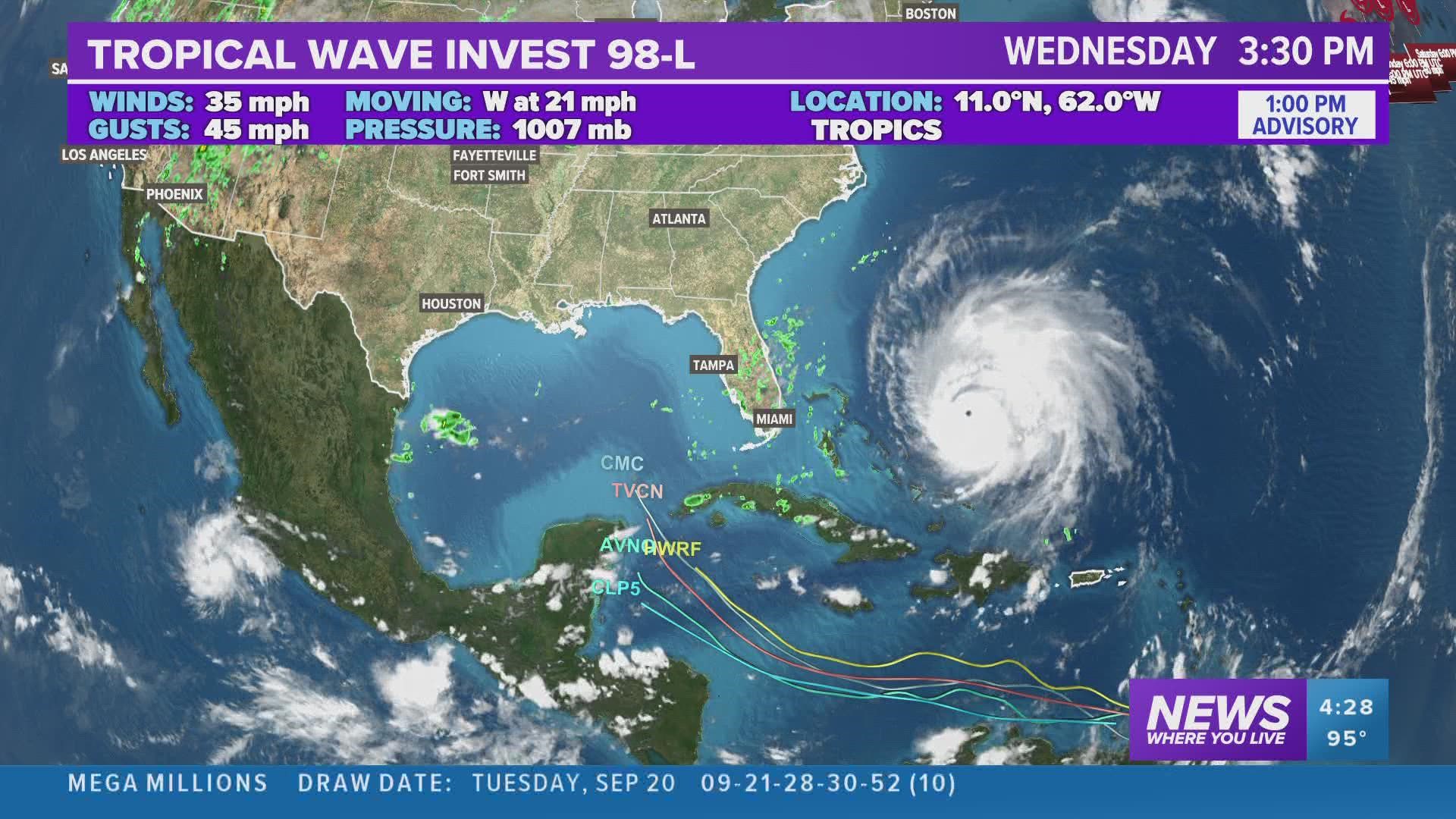 Tropical Storm Gaston formed in the North Atlantic while a new tropical system is forming in the eastern Caribbean. This storm may make a run toward the Gulf.