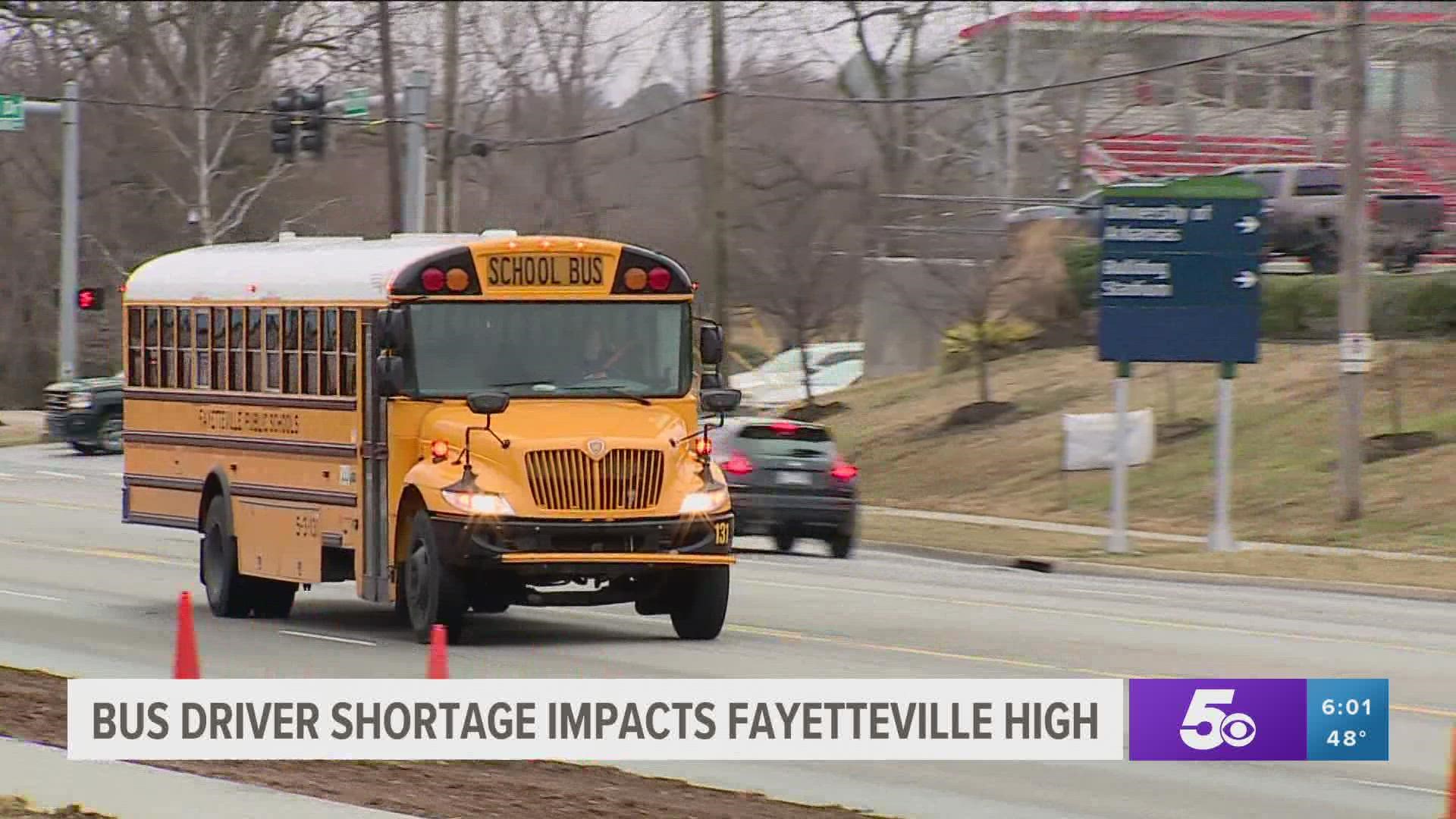 The bus driver shortage in northwest Arkansas stemming from the pandemic had left a high school scrambling to find a certified driver to take the band to state.