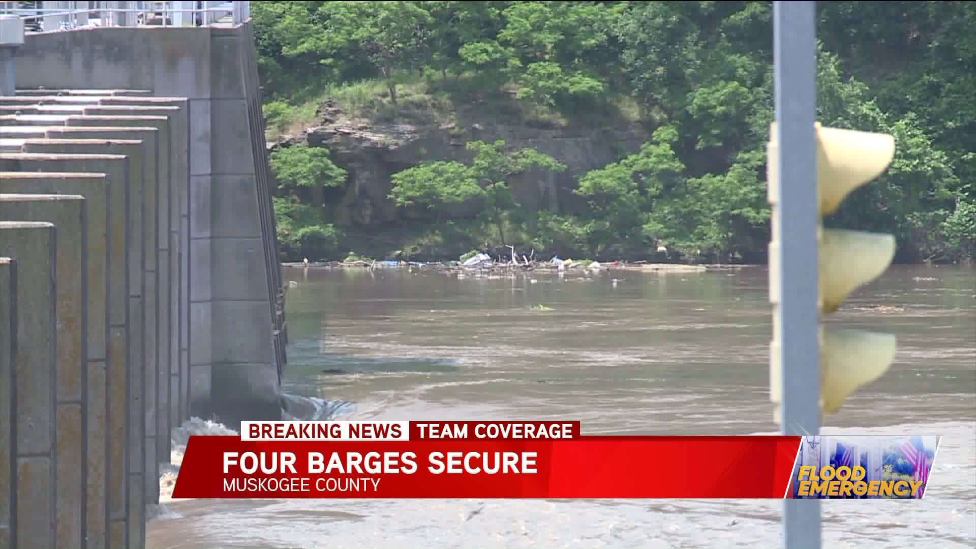 Four Barges Secured