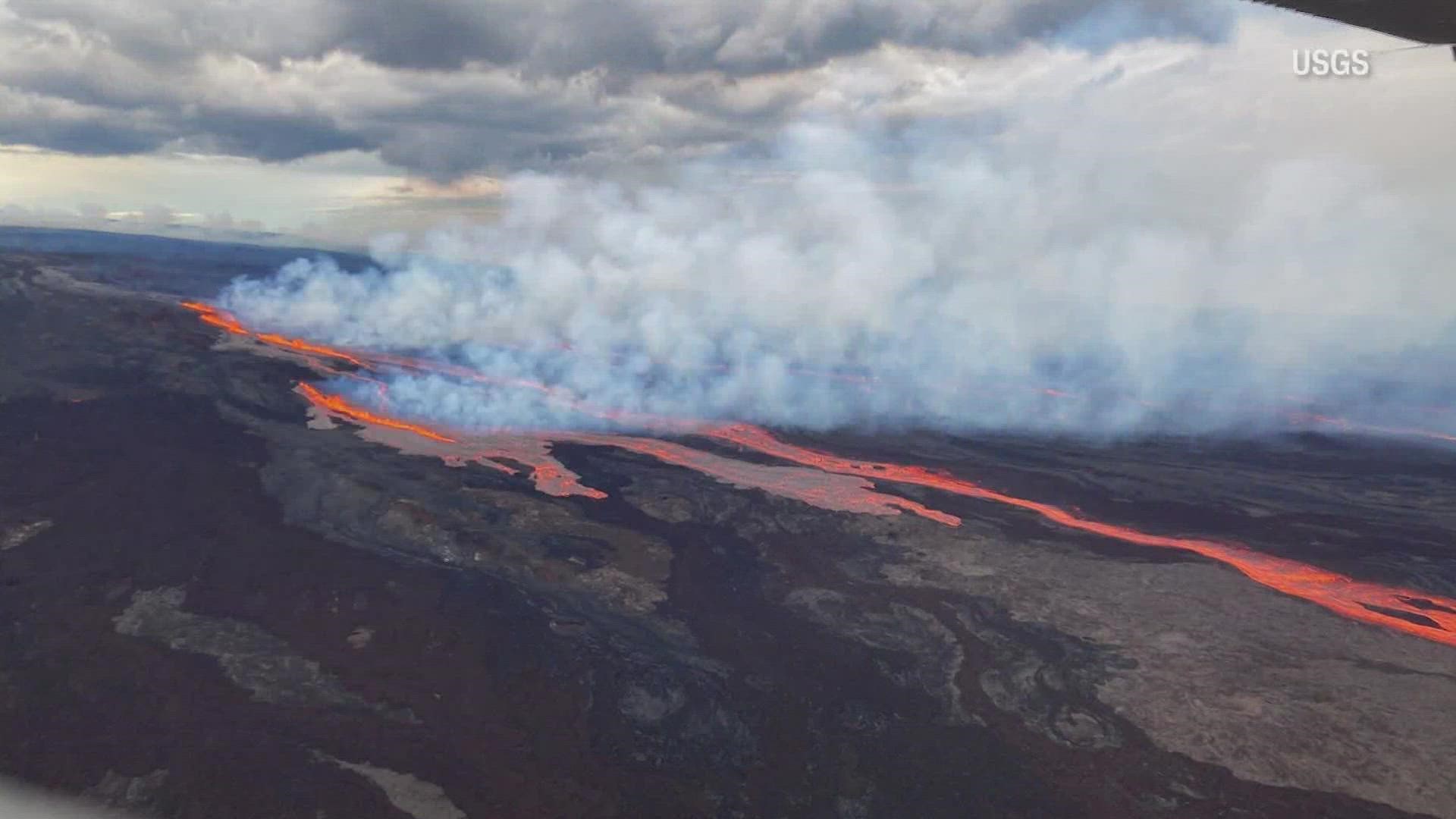 Magma moved to the surface, although lava flows were contained within the summit area and weren't threatening nearby communities.