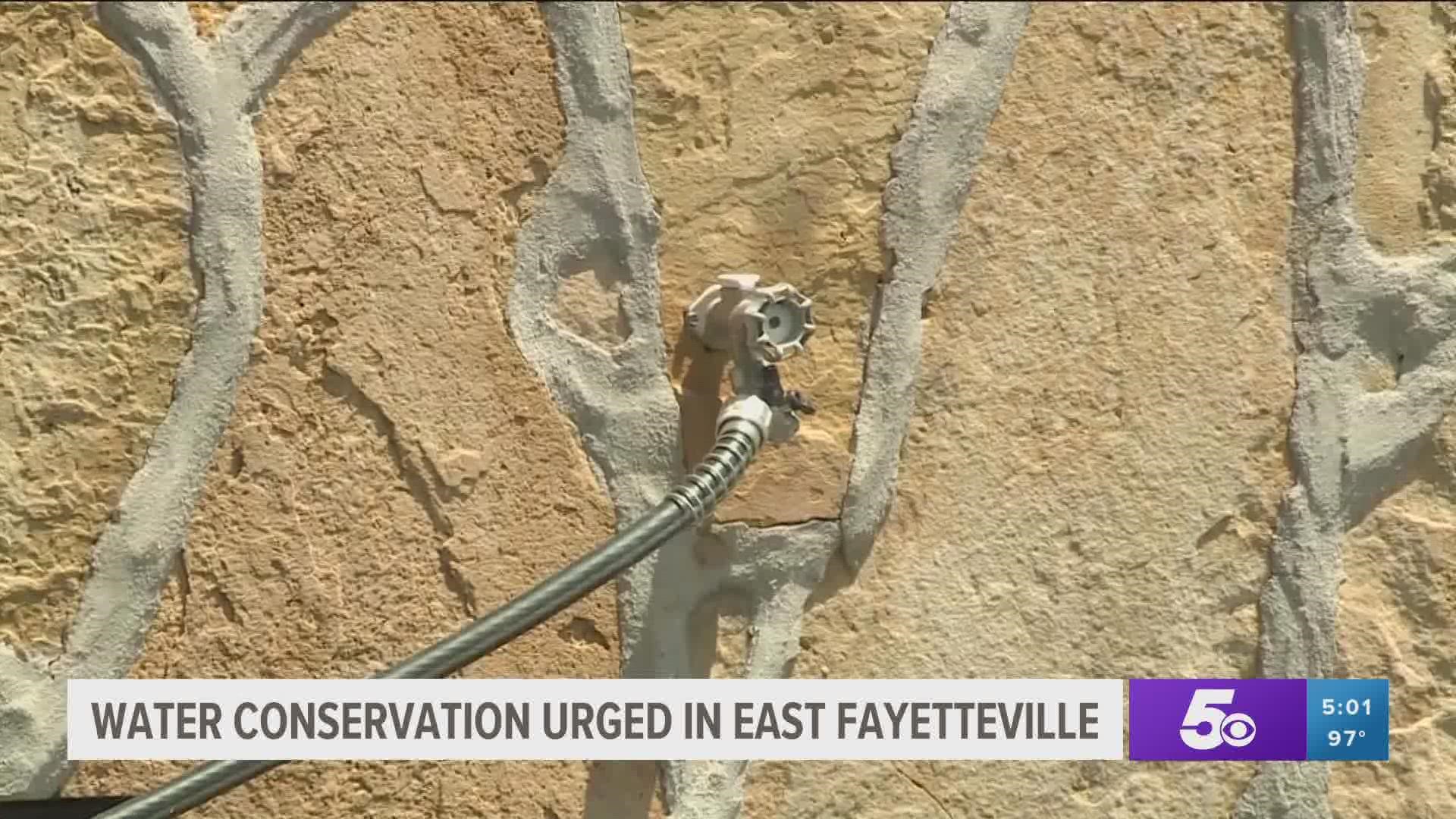 The City of Fayetteville is asking people with homes and businesses in east Fayetteville and Goshen to conserve their water usage.