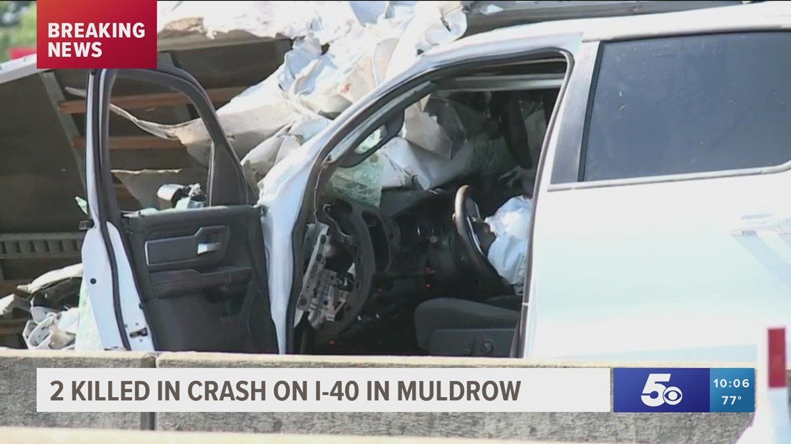 Multivehicle crash on I40 in Muldrow leaves 2 people dead