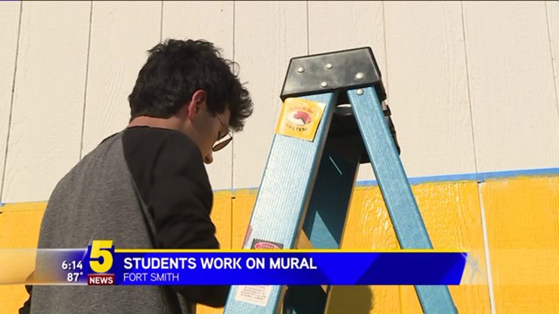 Students Work On Mural