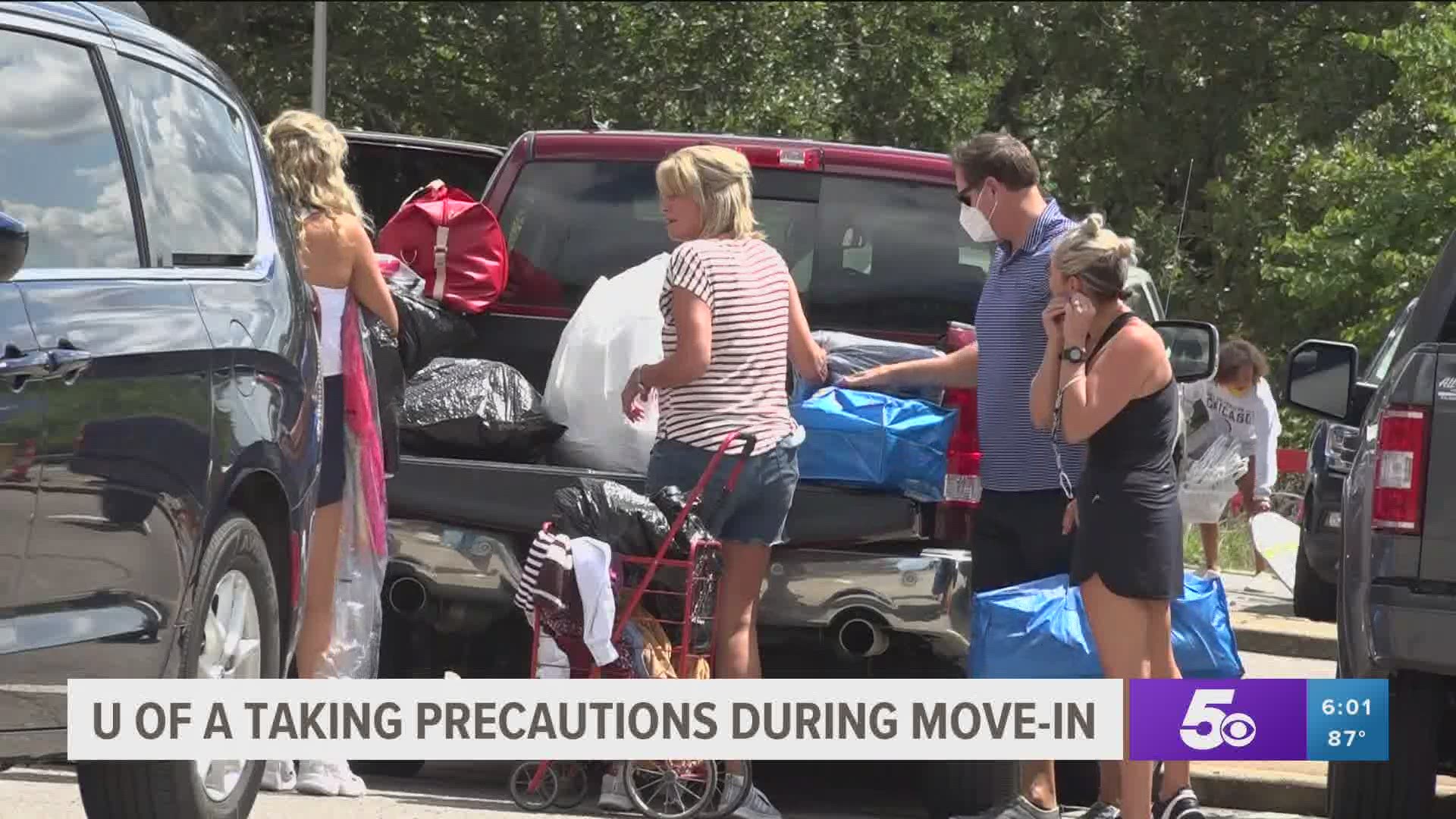 Around 5,000 students are expected to be moving into University of Arkansas housing over the next two weeks.