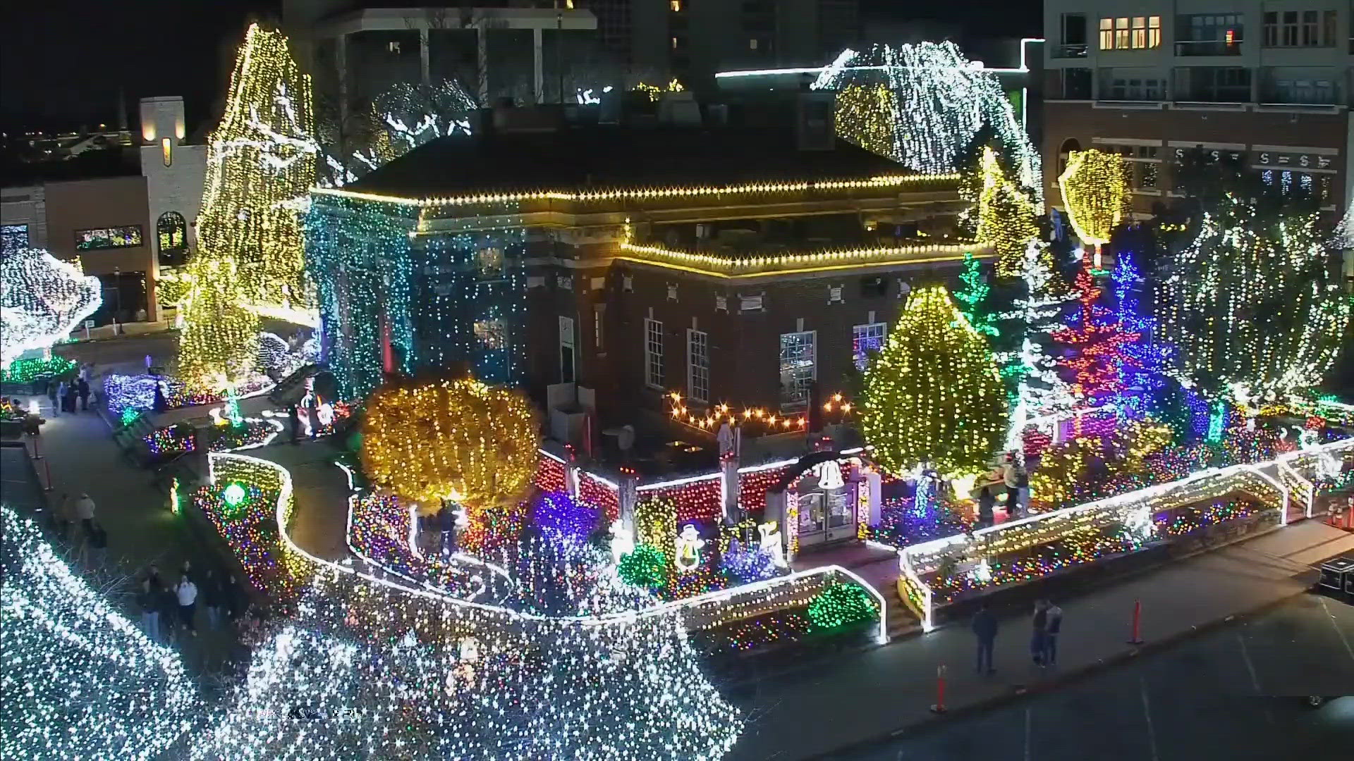 Each year, employees of the city Parks and Maintenance Division dedicate 3,300 hours to decorating the square.