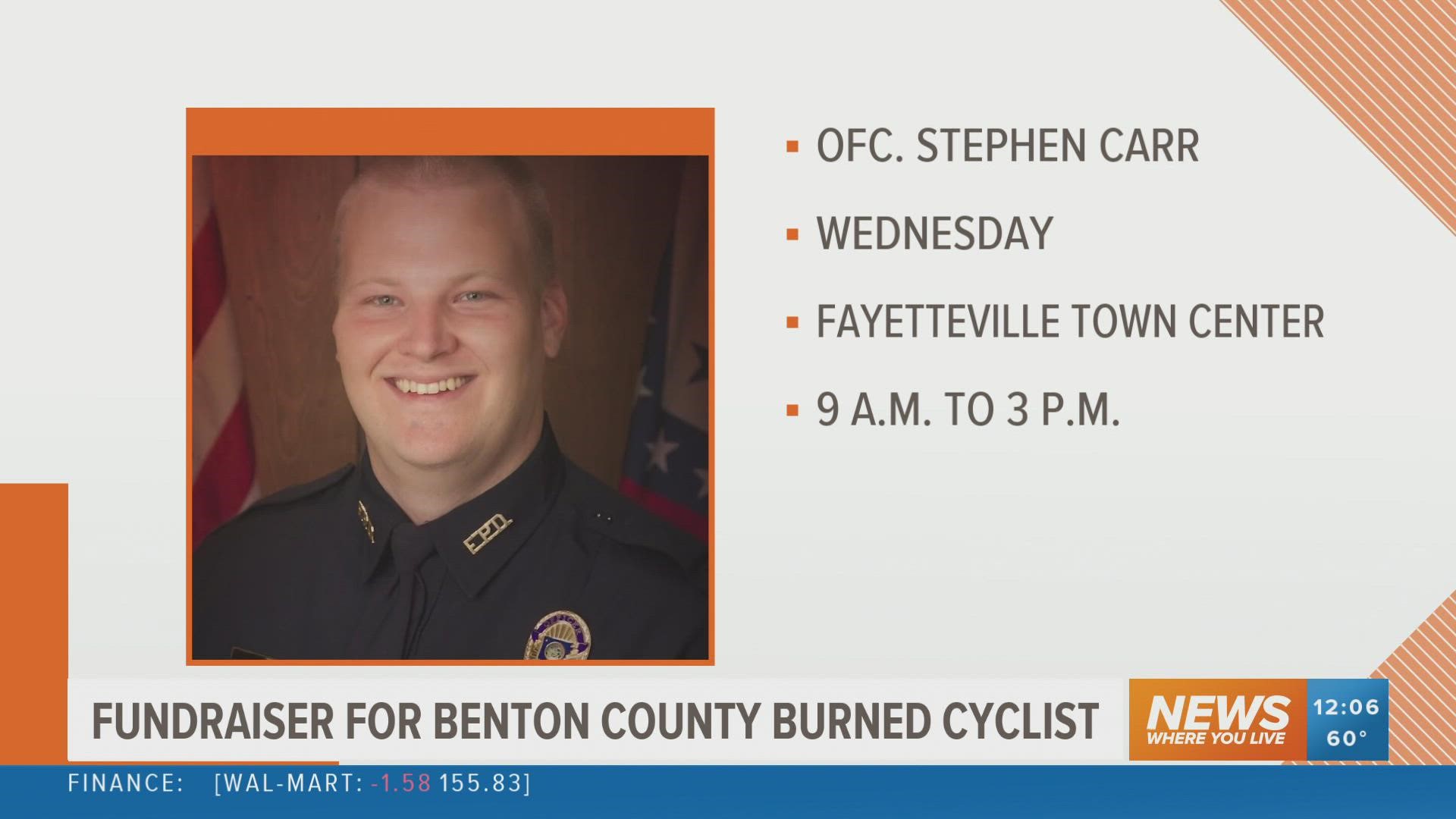 The blood drive in memory of Officer Carr will be held at the Fayetteville Town Center on Wednesday, April 13 from 9 a.m. to 3 p.m.