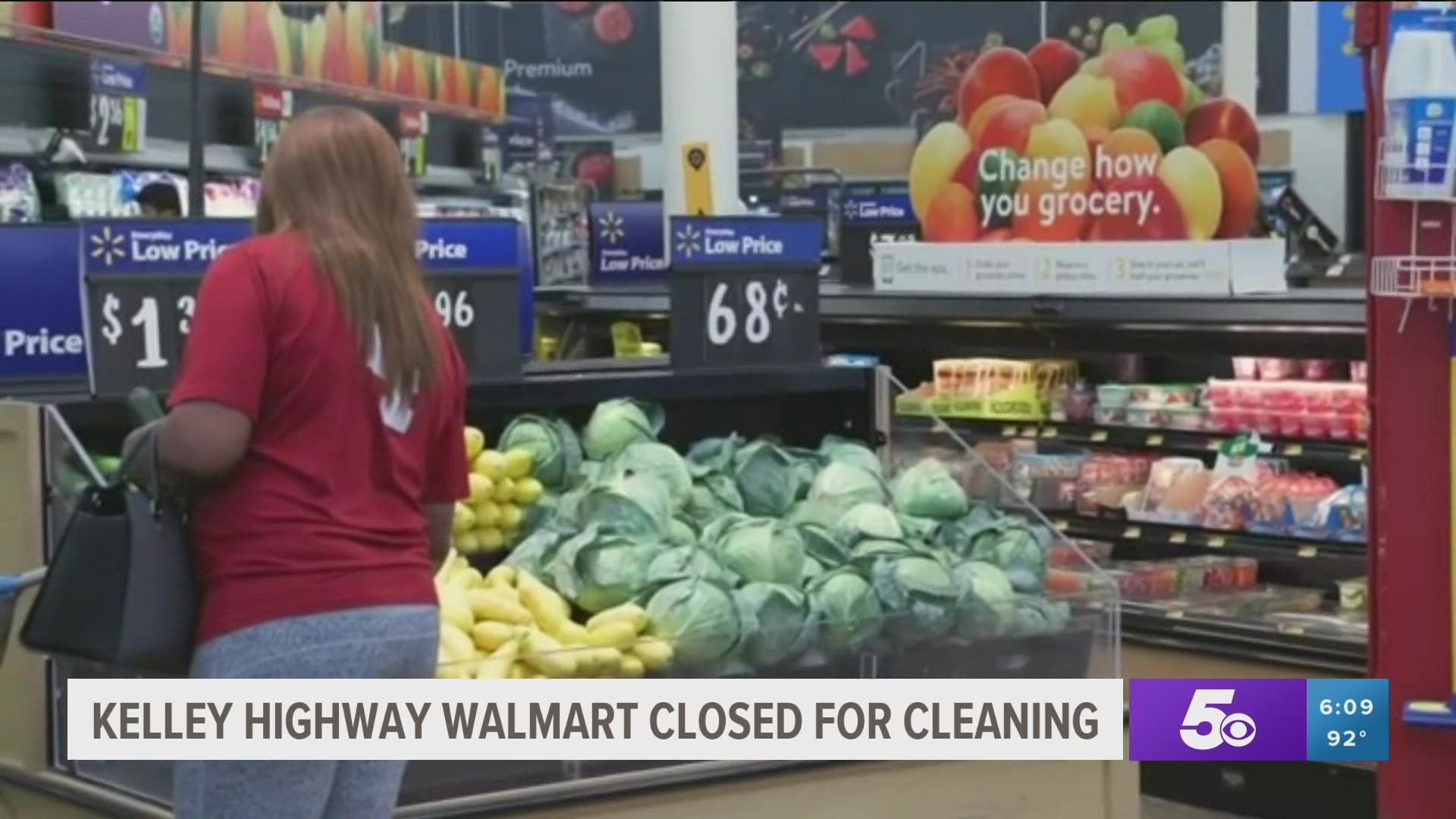Walmart says this is part of their company-initiated program to allow third-party cleaning crews time to thoroughly clean and sanitize the building.