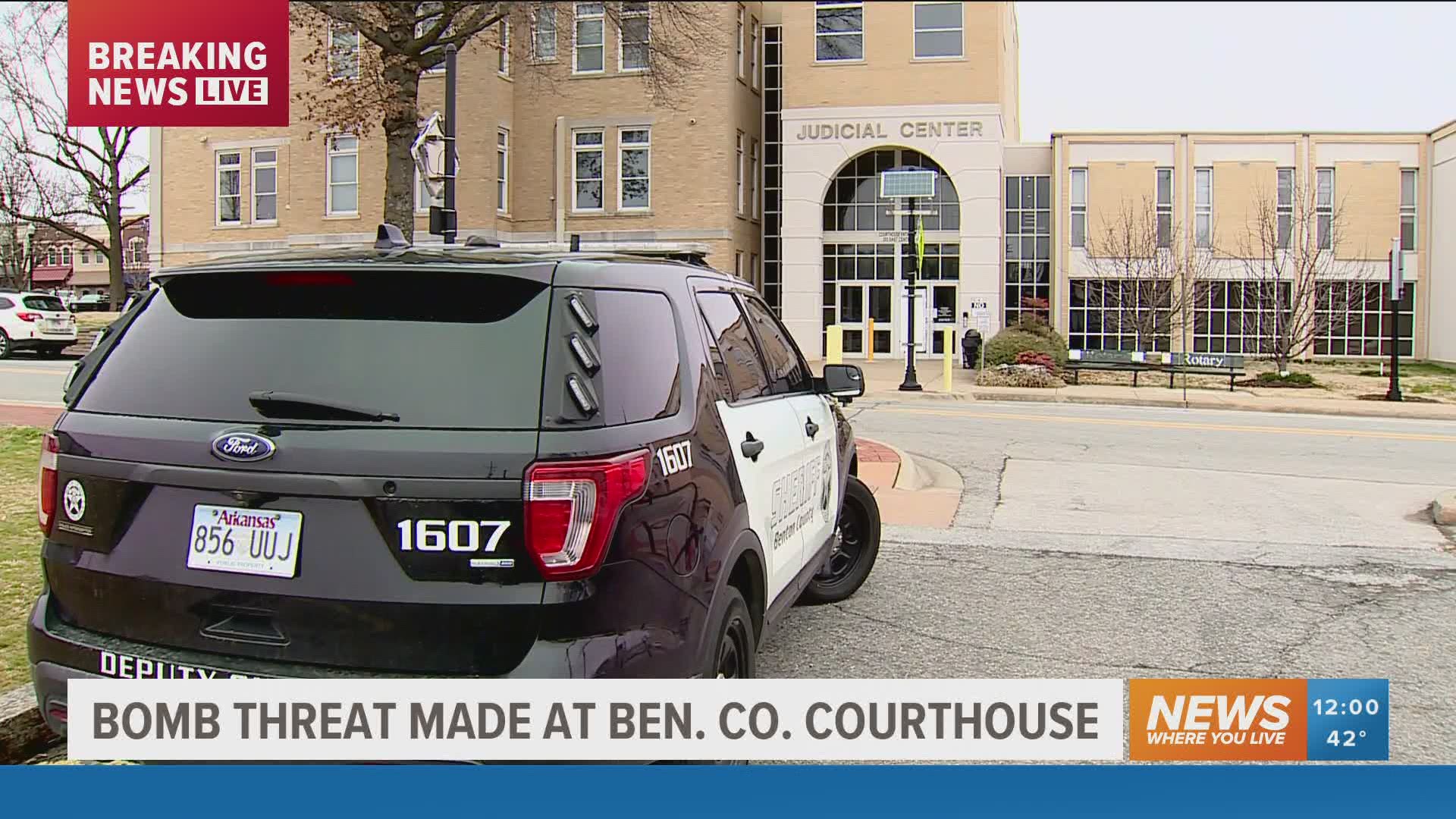 A bomb threat was made at the Benton County Courthouse Tuesday (Mar. 10).