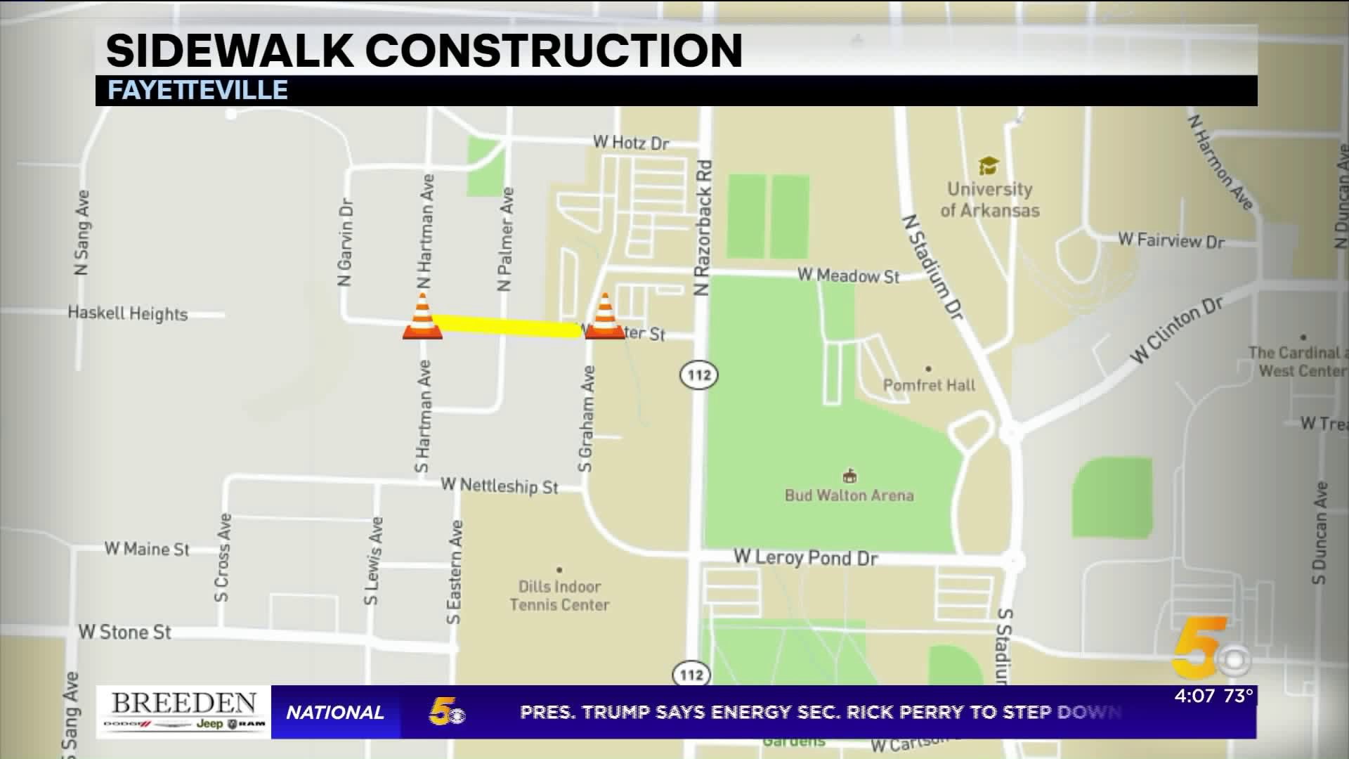 Center Street In Fayetteville To Close For Sidewalk Construction