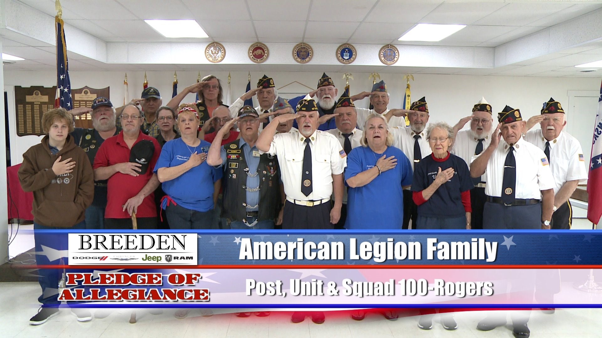 Post, Unit & Squad 100, Rogers - American Legion Family