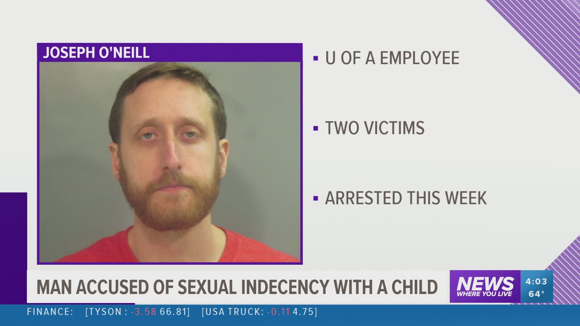 UA employee accused of sexual indecency with a child