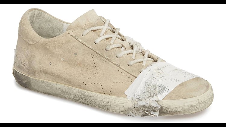 Golden goose distressed superstar sneakers duct tape best sale