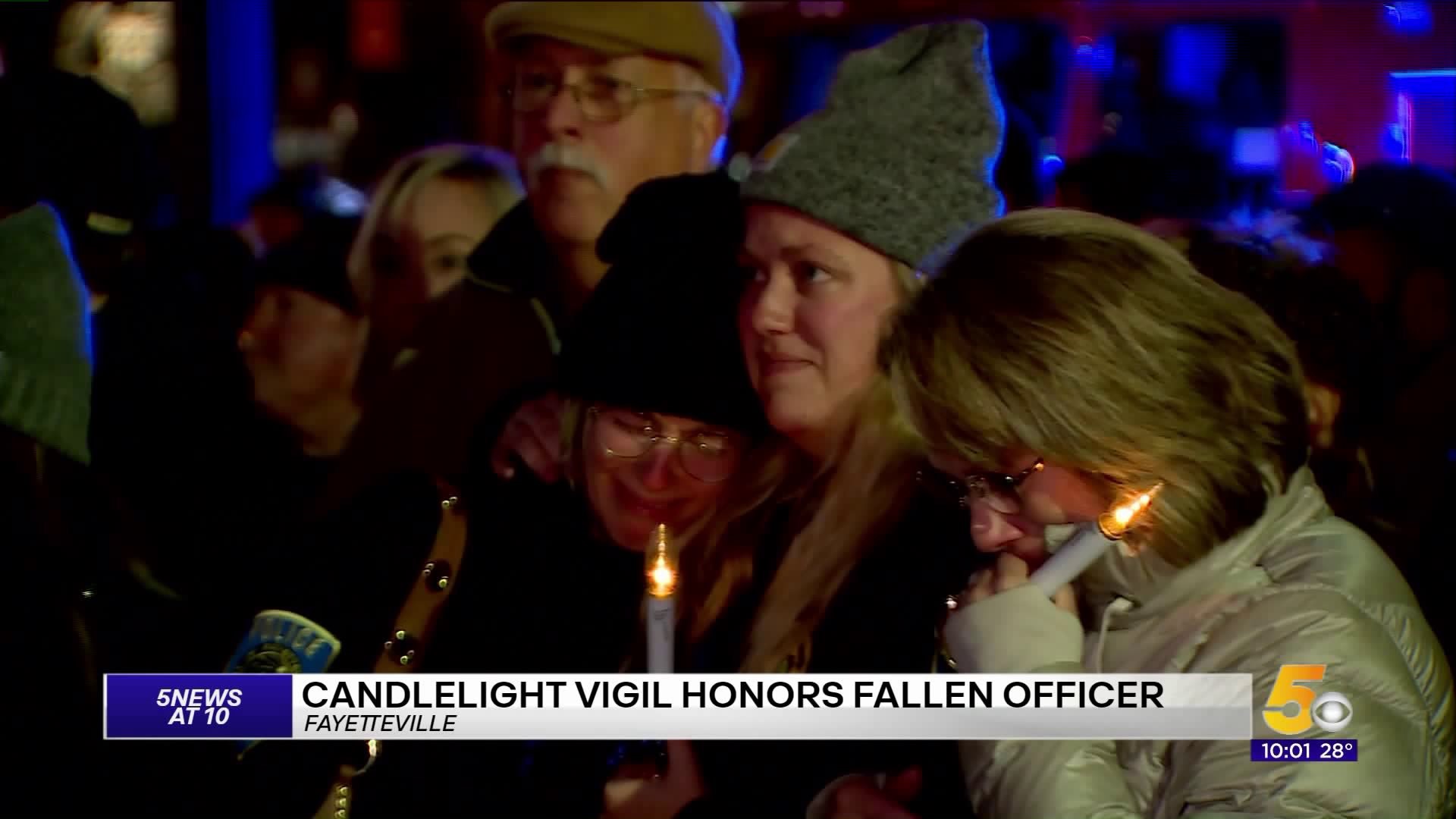 Candlelight Vigil Held For Fallen Officer Stephen Carr