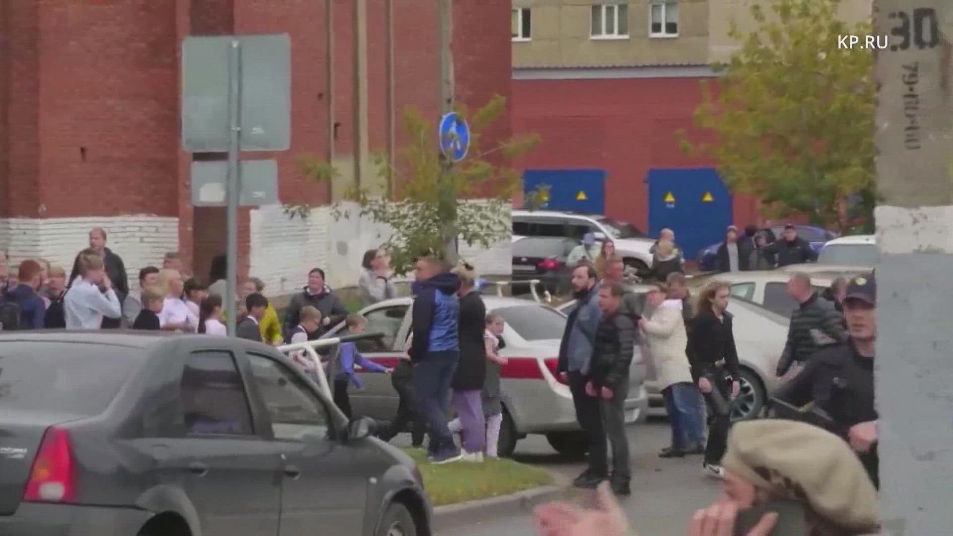 A gunman killed at least 17 people at a school in Russia today, 11 of them children.