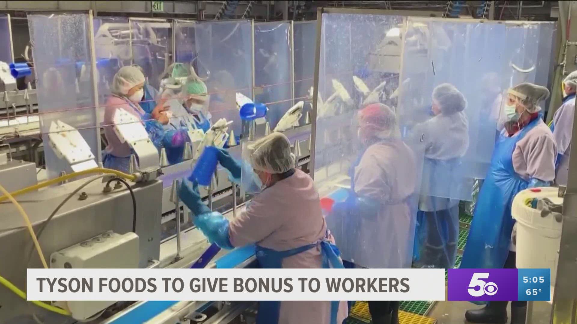 Tyson Foods to give another 500 bonus to frontline workers, increase